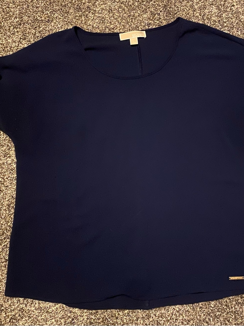 Navy Blue Short Sleeve Michael Kors Blouse